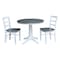 International Concepts 36 in. Round Extension Dining Table with 2 Madrid LadderBack Chairs - 3 Piece Dining Set K05-36RXT-27B-C2-2 - alternate 4